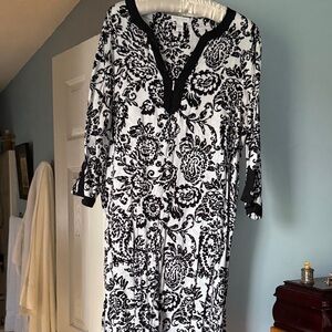 Charter Club Black and White Floral Tunic